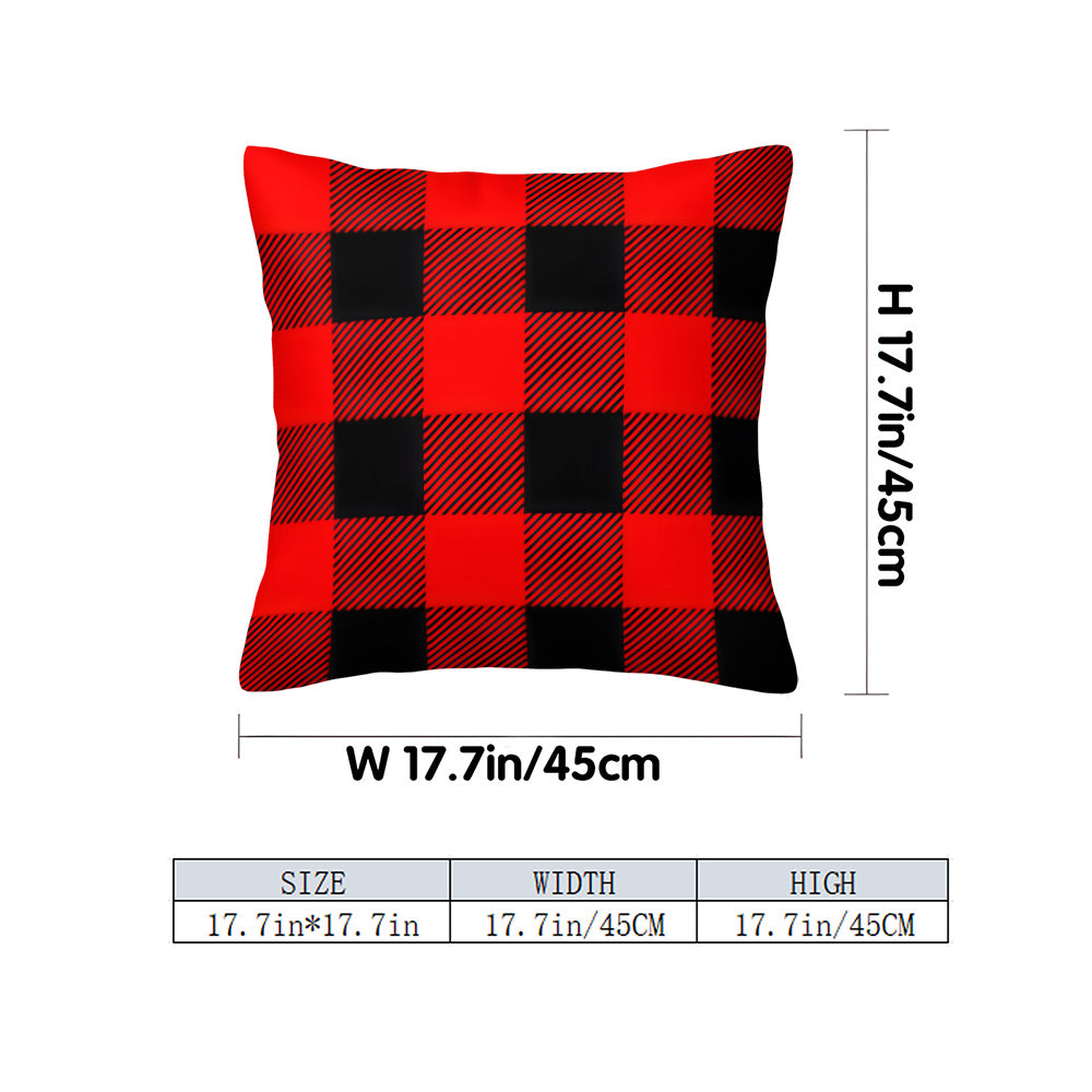 Zippered Plush Buffalo Plaid Pillow Covers Set of 4 Machine Washable Home Decor
