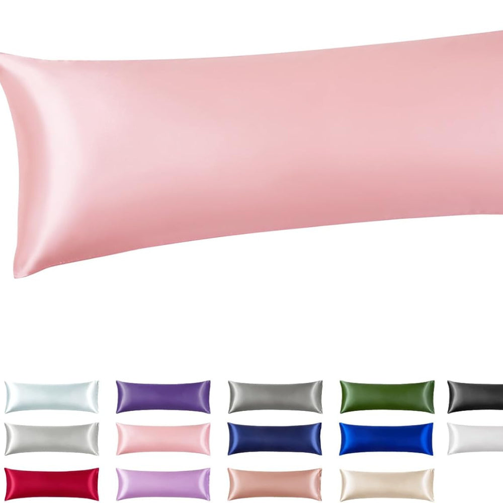 Fundas de almohada de satén negro 20x26 2 unidades, enfriamiento, cuidado del cabello sin frizz