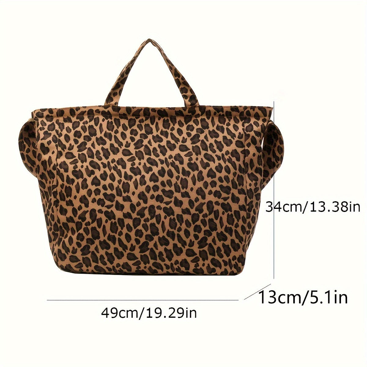 Leopard Print Tote Bag for Women Large Capacity Zipper Closure Versatile Fabric