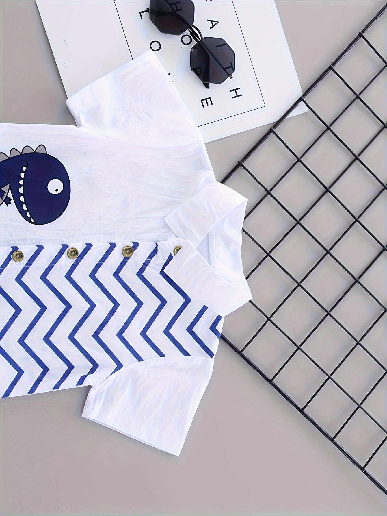 Boys Dinosaur Cartoon Shirt and Shorts Set Cotton Blend Casual Summer Outfit for Kids