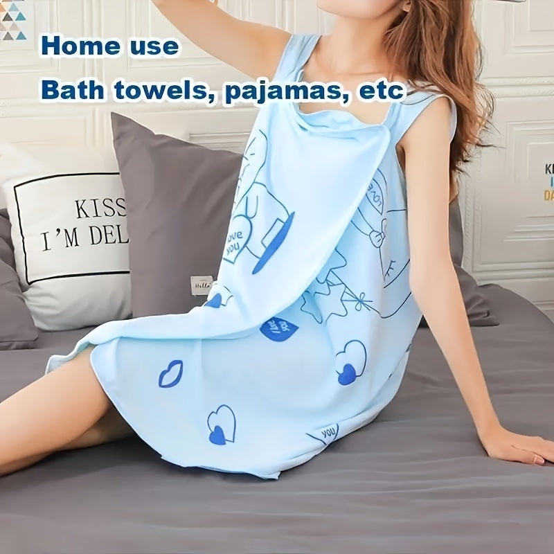 Toalla de baño con conejito adorable, absorbente, de secado rápido y súper suave para mujeres