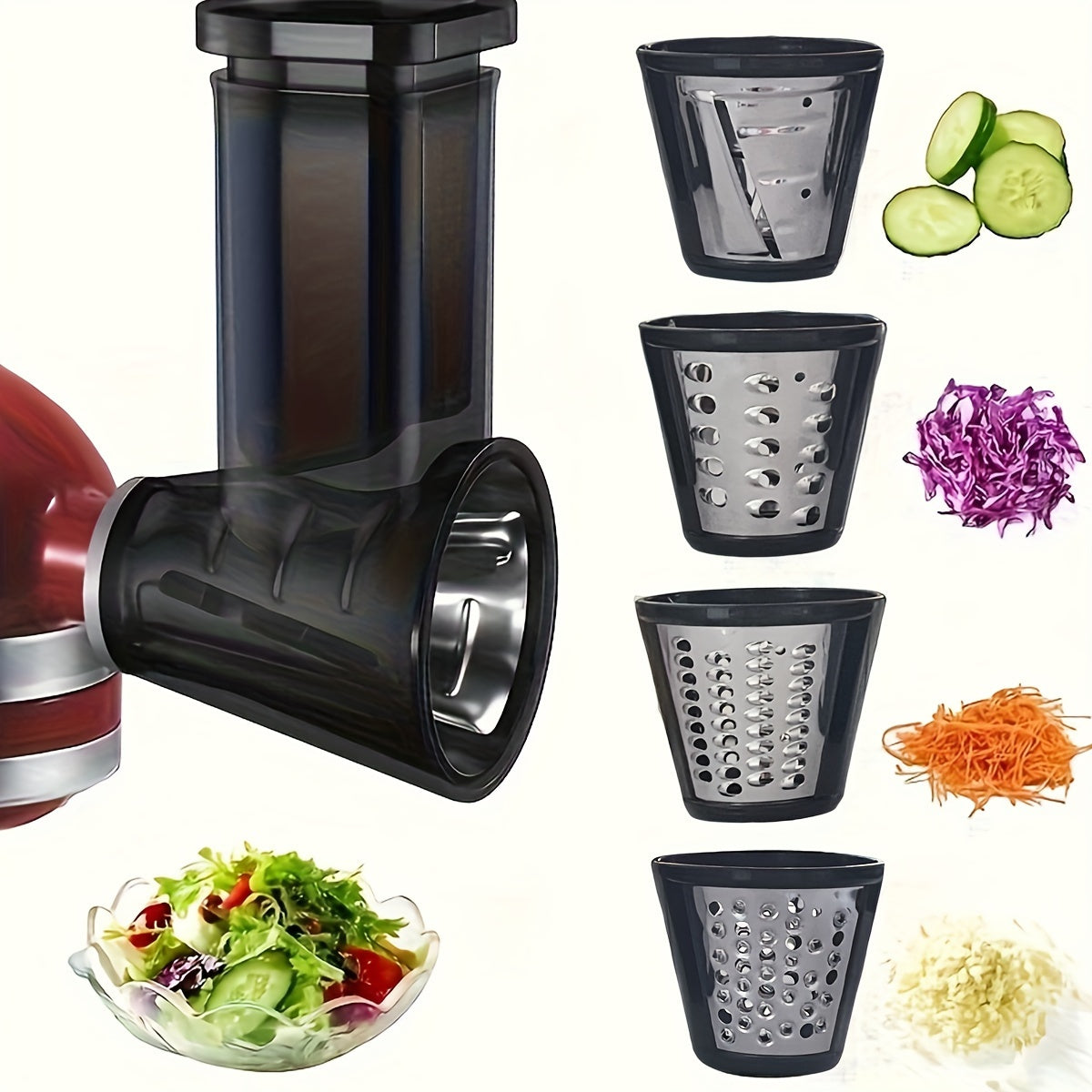 Kitchen Appliance Accessory For Blenders: Slicing Shredding Grating 4 Blades