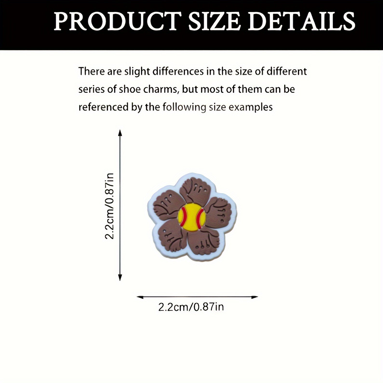 Unisex Softball Shoe Charms for Clog Sandals Sports Balls 6-13 Pcs