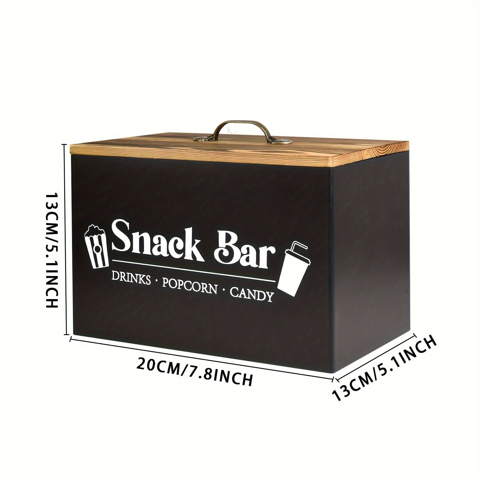 Cesta organizadora de aperitivos de madera con asas para almacenamiento en la despensa, encimera de cocina