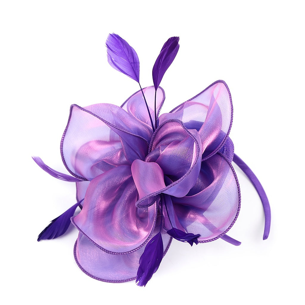 Women's Elegant Fancy Hat with Clip and Hair Hoop for Tea Party Style