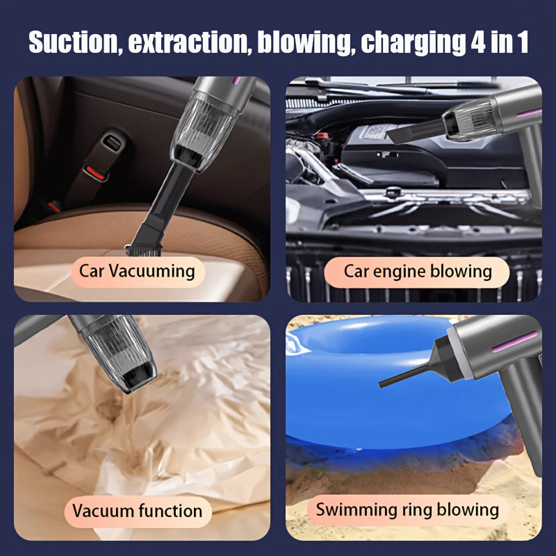 High-Power 74W Cordless Vacuum Cleaner with 4000mAh Rechargeable Battery Quiet 70dB for Cars Homes RVs