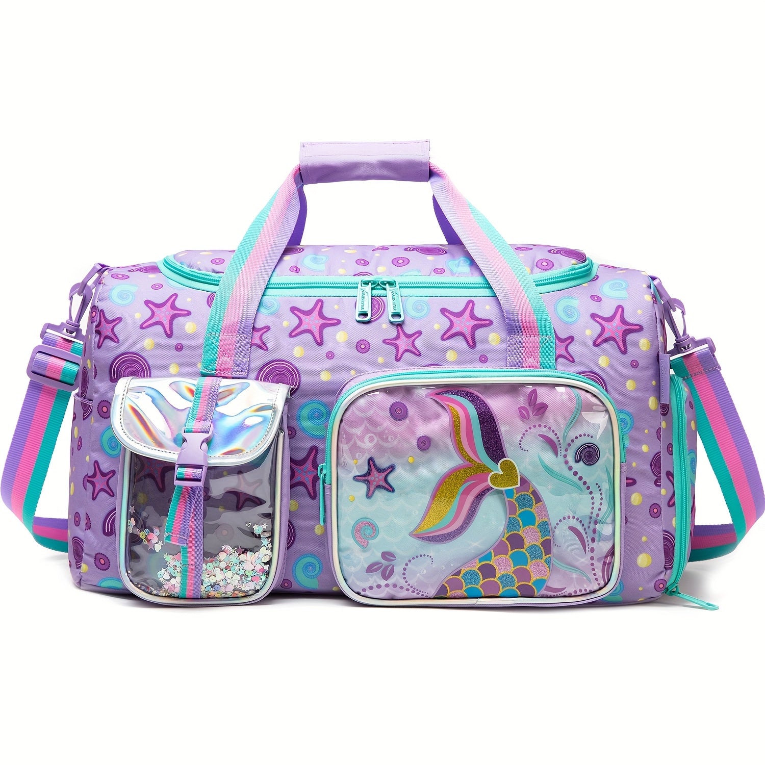 Women's Polyester Travel Duffle Bag with Wet Pocket for Gym and Weekend Trips