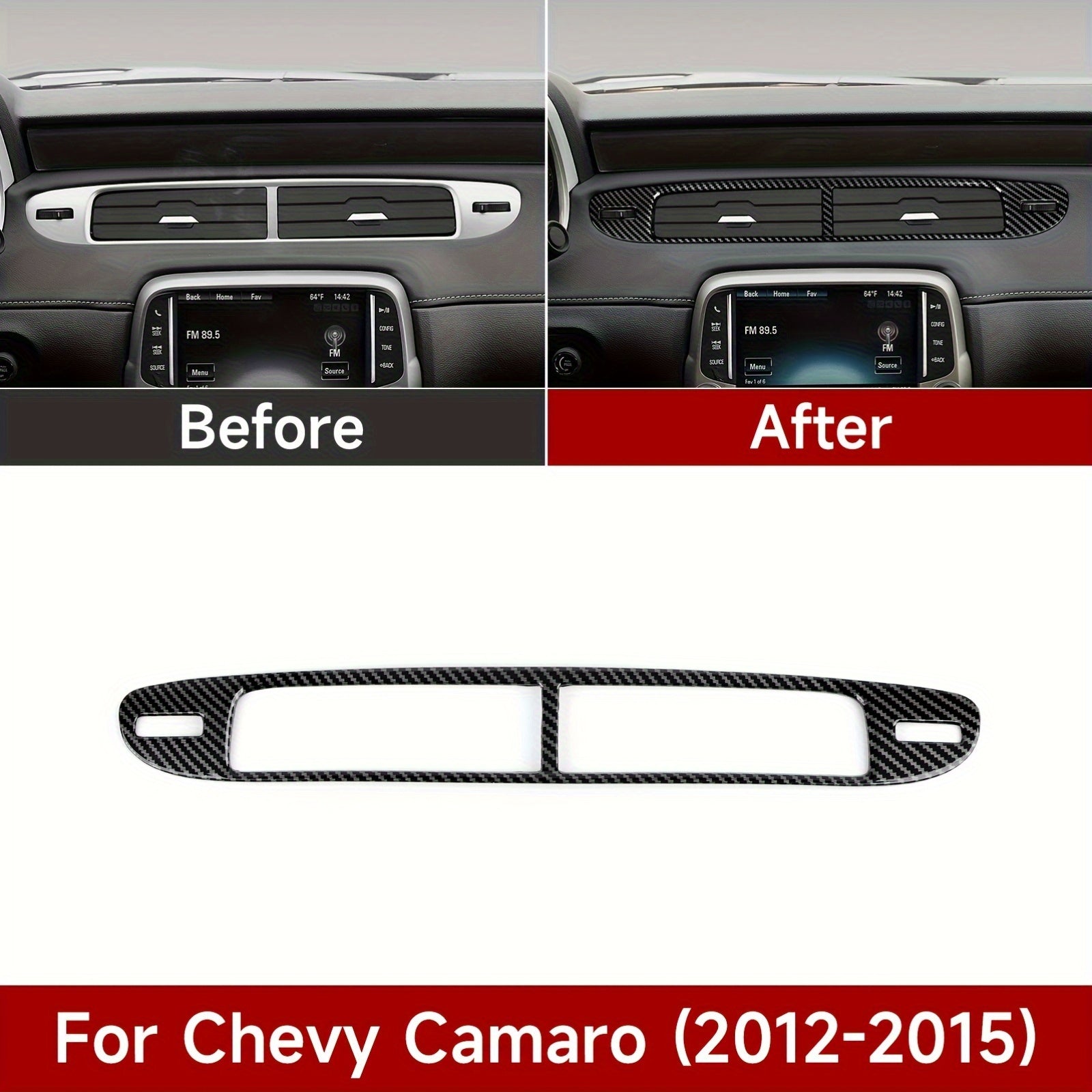 Car Interior Decor ABS Carbon Fiber Vent Sticker for Camaros 2012–2015