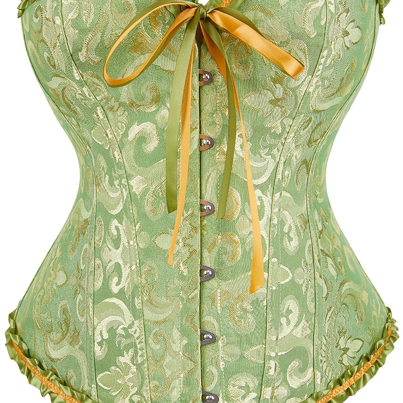 Top de corsé sin mangas para mujer con cordón, control de abdomen y detalle de volantes para bodas y eventos formales