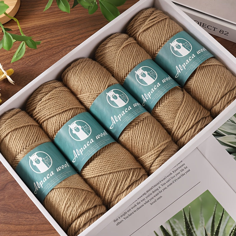 5-Pack Multicolor Alpaca Wool Yarn 500g Thick-Thin Self-Striping and Ombre