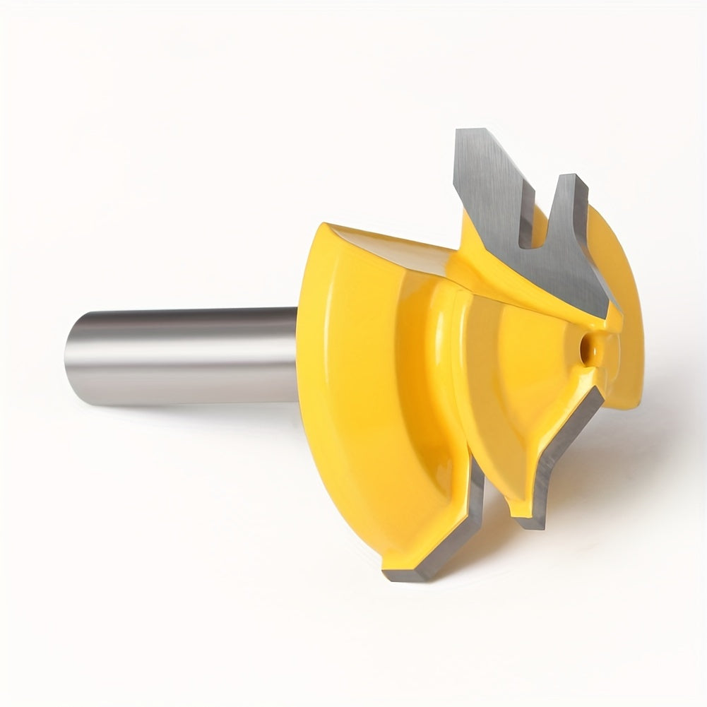Woodworking 45-Degree Tenon Milling Cutter Carbon Steel Bright Yellow 8mm