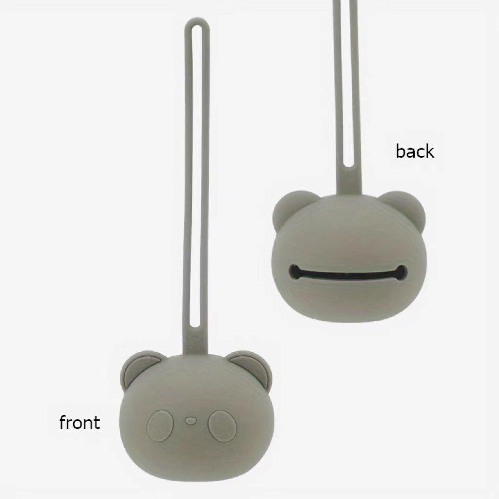 Baby Pacifier Case Silicone Panda Food-Grade BPA-Free for Newborns Girls Boys