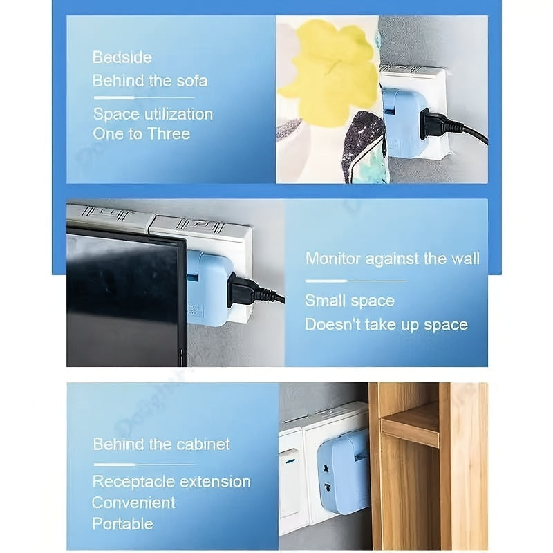 2pcs Travel Power Adapter European Plug with 180° Rotation for Spain South Korea Compact Lightweight