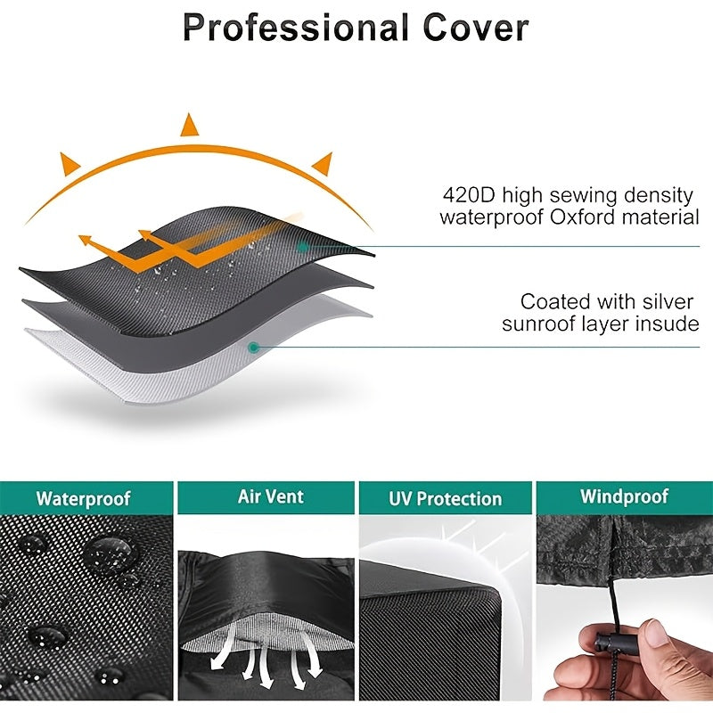 Black PVC Outdoor Air Conditioner Cover with Zipper and Storage Bag