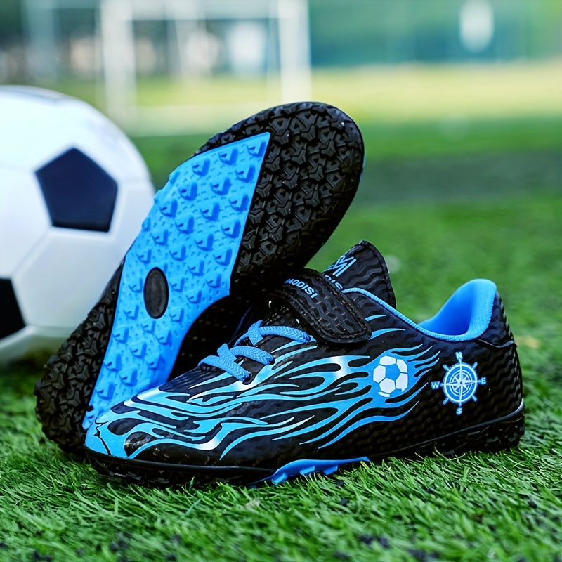 Boys' Breathable Non-Slip Soccer Shoes Blue White Geometric All-Season