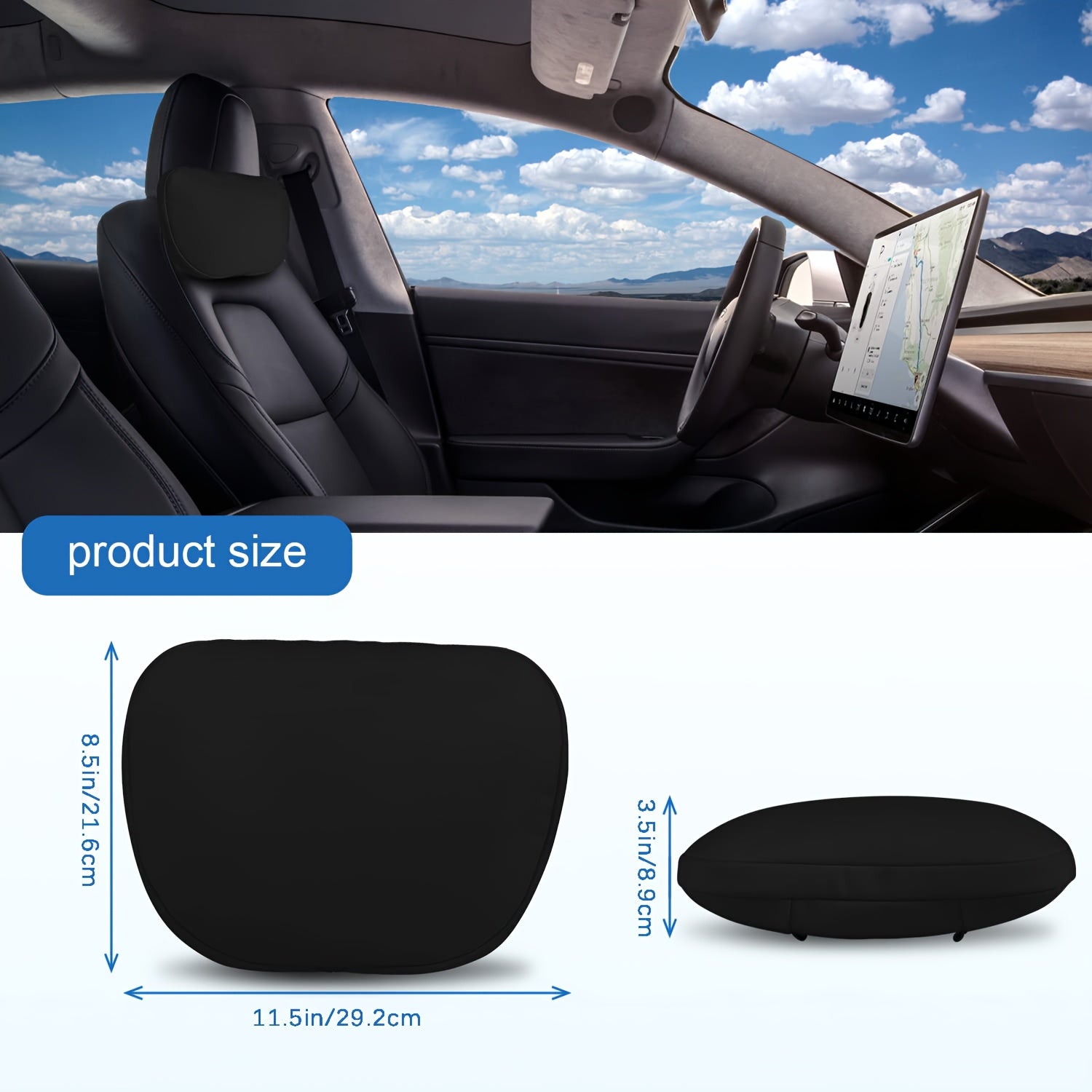 Car Headrest Neck Pillow Breathable Ergonomic Support for Car Seat