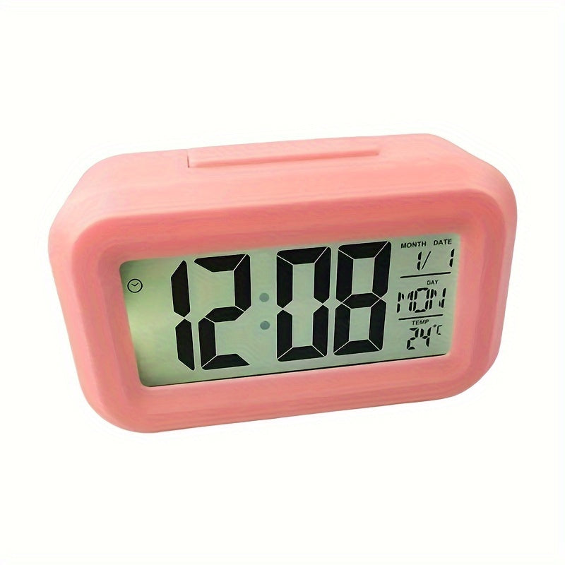 Digital Alarm Clock with Night Light Music Snooze Calendar and Thermometer