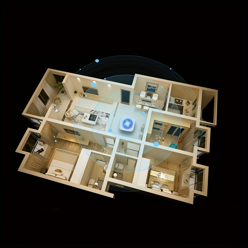 Smart Air Purifier for Large Spaces White Green Ultra Quiet Triple Filter