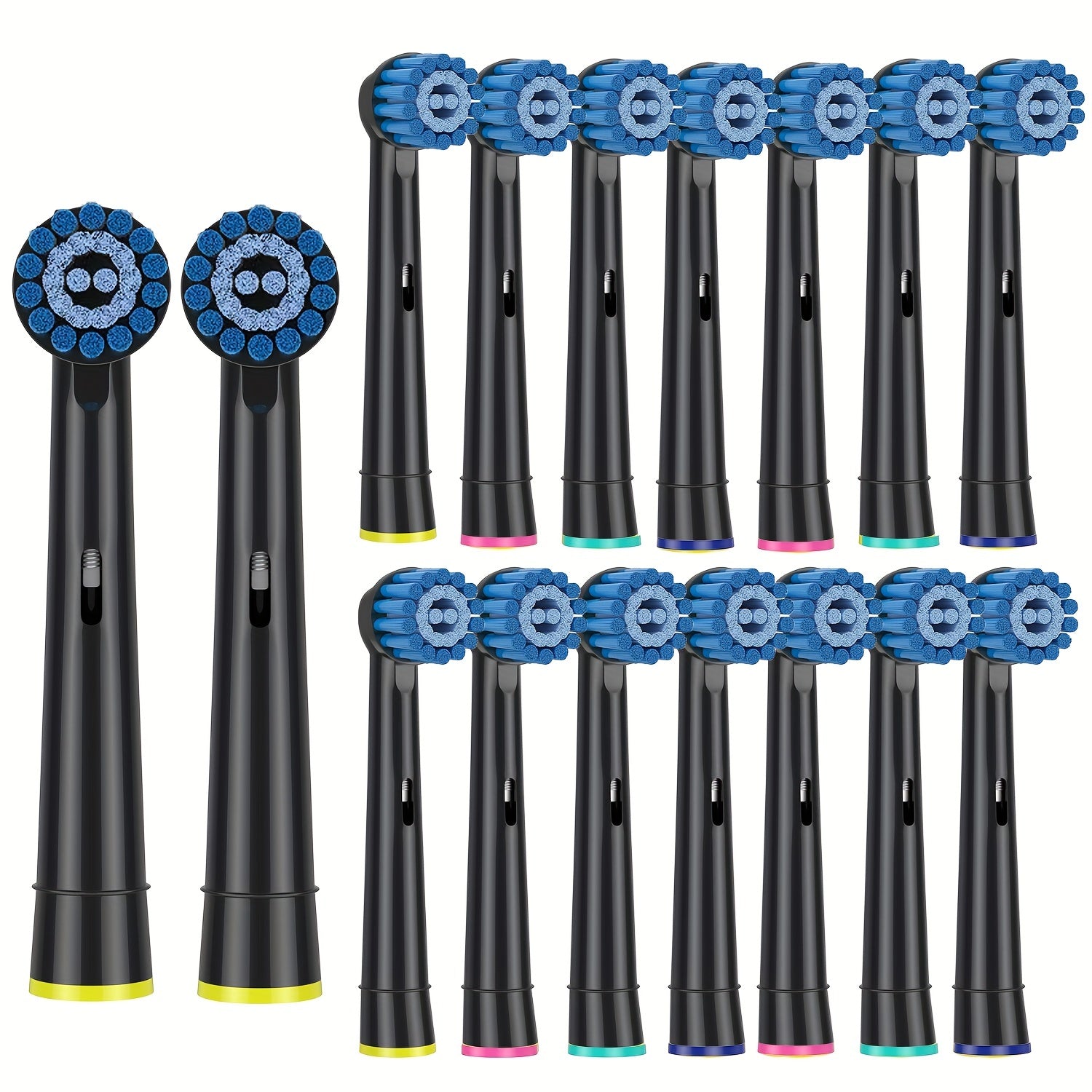 Cabezas de cepillo de repuesto con cerdas suaves y sensibles para cepillo de dientes eléctrico, negro, paquete de 8