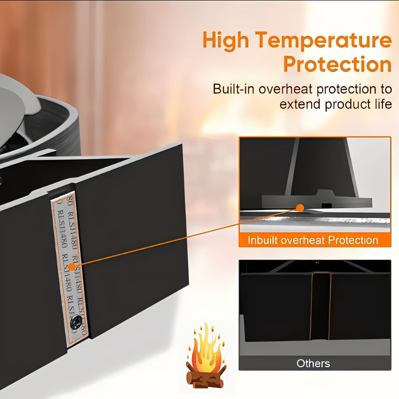 Wood Stove Fan 5-Blade Non-Electric Quiet Circulates Warm Air for Fireplace or Heater
