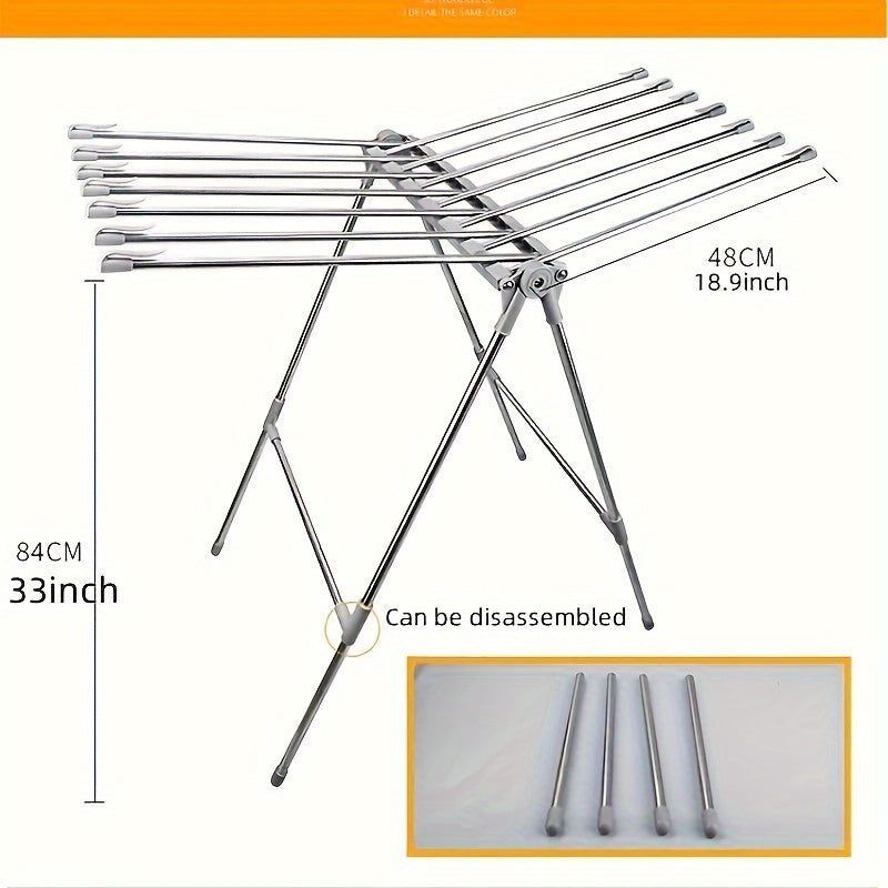 Foldable Stainless Steel Clothes Drying Rack for Indoor Outdoor Use