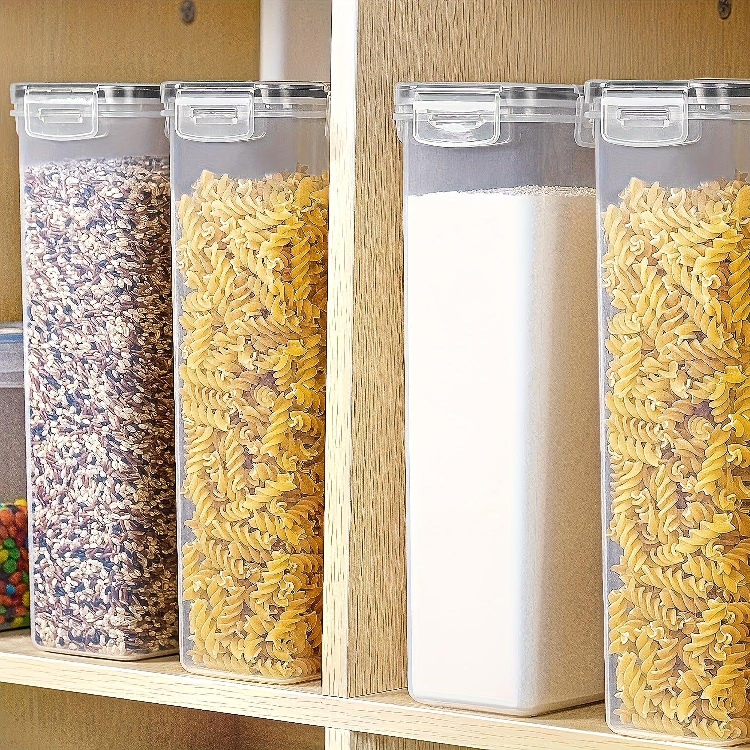 6-Pack Airtight Food Storage Containers BPA-Free Plastic 81OZ Kitchen Pantry Organizer