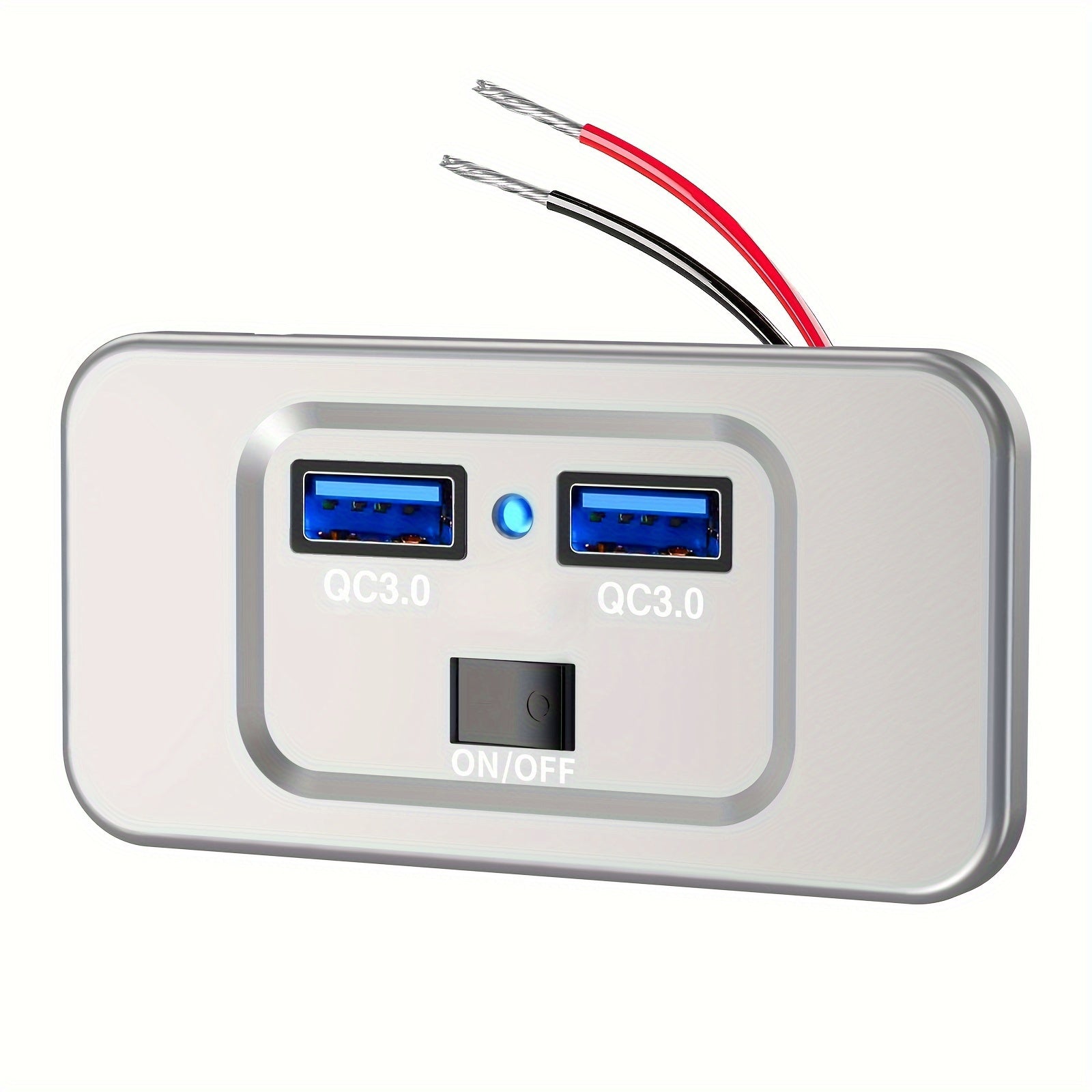 12V RV USB Outlet Wall Mount with PD3.0 and Quick Charge for Marine Truck