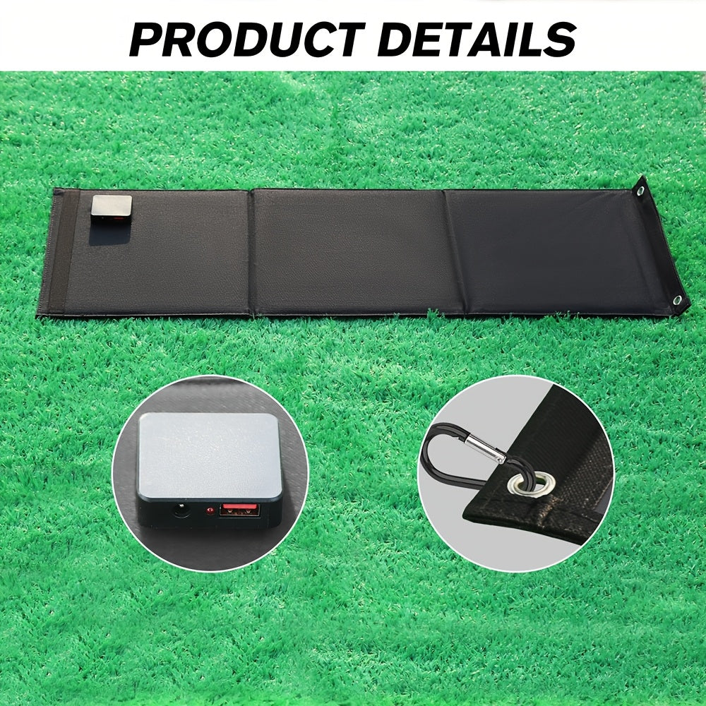 Foldable Solar Power Bank 60W USB and 18V DC Outputs for Camping and Travel