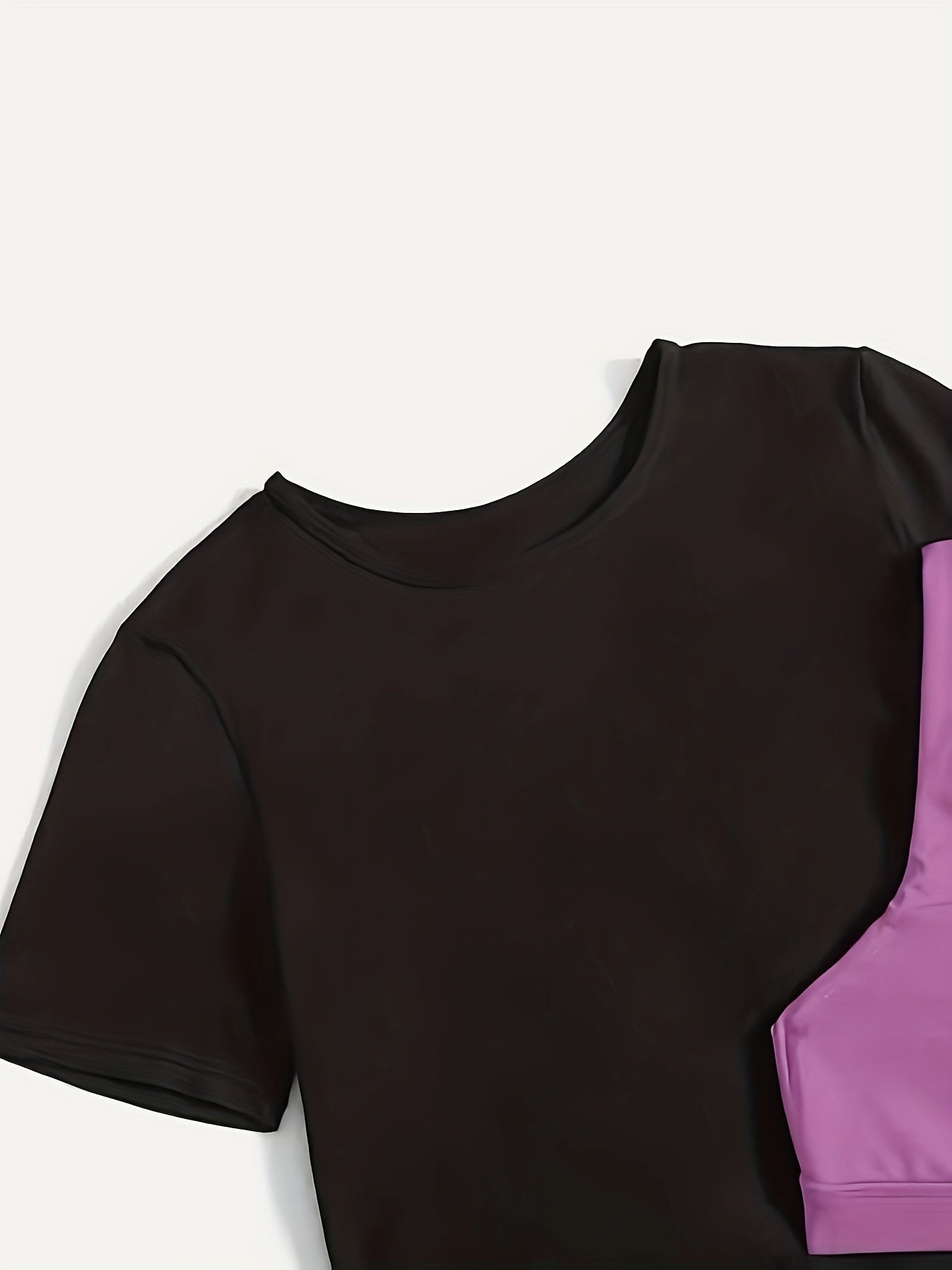 Women's Athletic Set Polyester Knit Short Sleeve Solid Color High Elasticity Cross Strap All Seasons Pants