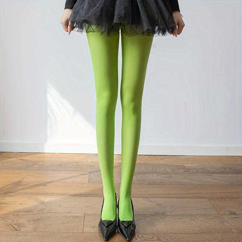 Ayollar uchun 120D Birxil Rangli Tizzaboplar, Teshikga qarshi, yuqori elastik, issiq bahor va kuz shirin ranglar