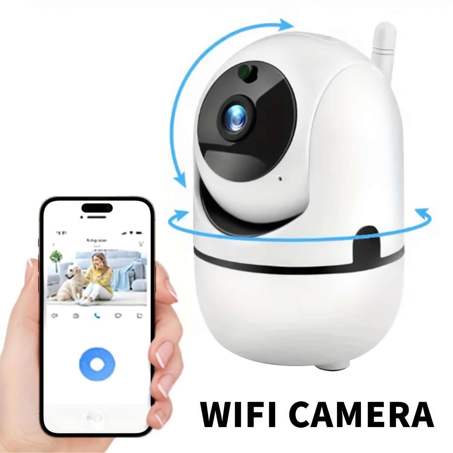 1080P HD Внутренняя умная WiFi-камера безопасности с двусторонним звуком и вращением на 355°