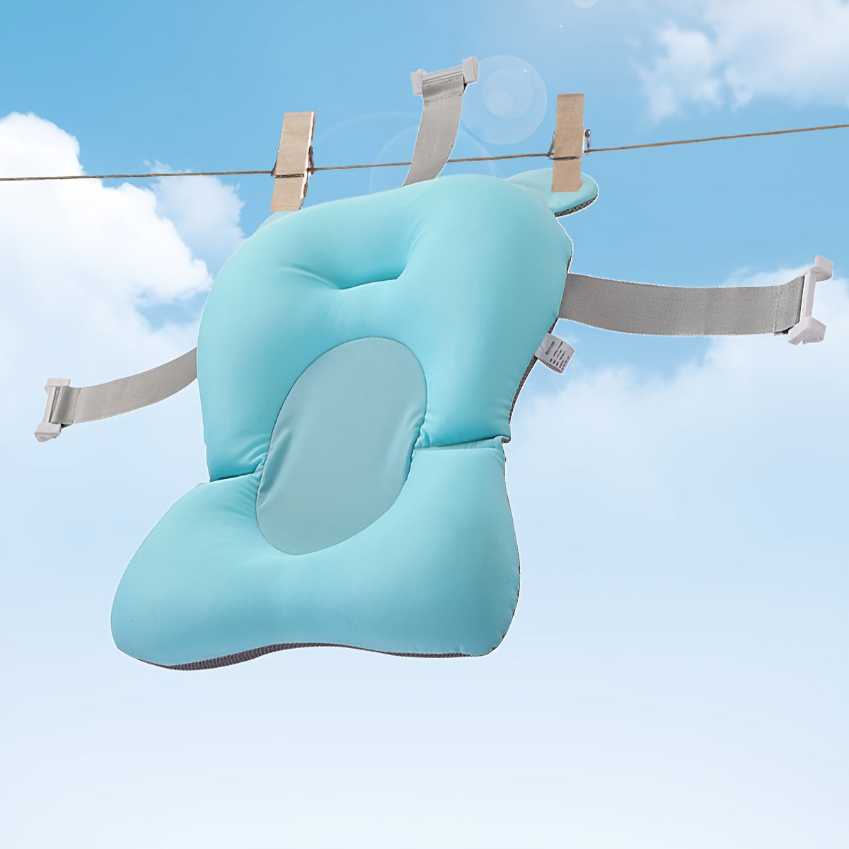 Baby Bathtub Cushion with Adjustable Straps Breathable Polyester Support Pad for Infants
