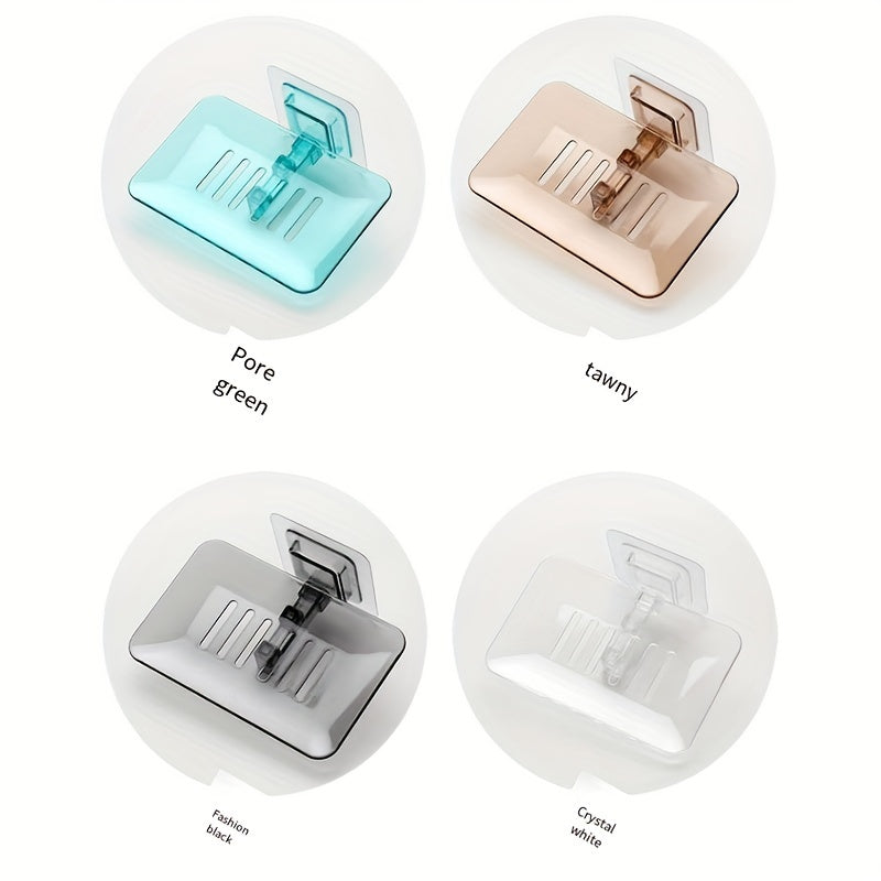 Wall-Mounted Soap Dish with Drainage Adhesive Bathroom Organizer