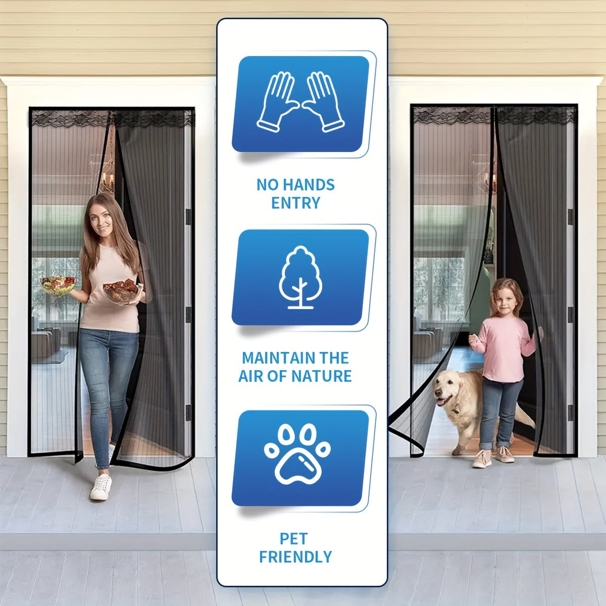 Магнитная москитная сетка для кухни и гостиной, противомоскитная, самозакрывающаяся летняя сетка