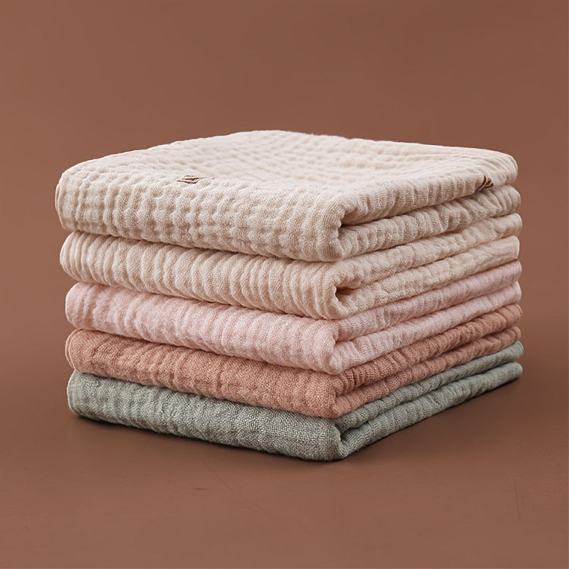 Набор из 5 муслиновых пеленок Youngsters 100% - 4 слоя гипоаллергенных полотенец для лица, успокаивающих слюну - Пеленки размером 22.86x22.86 см - Необходимы для детей - Идеально подходят для мальчиков и девочек (случайные цвета)