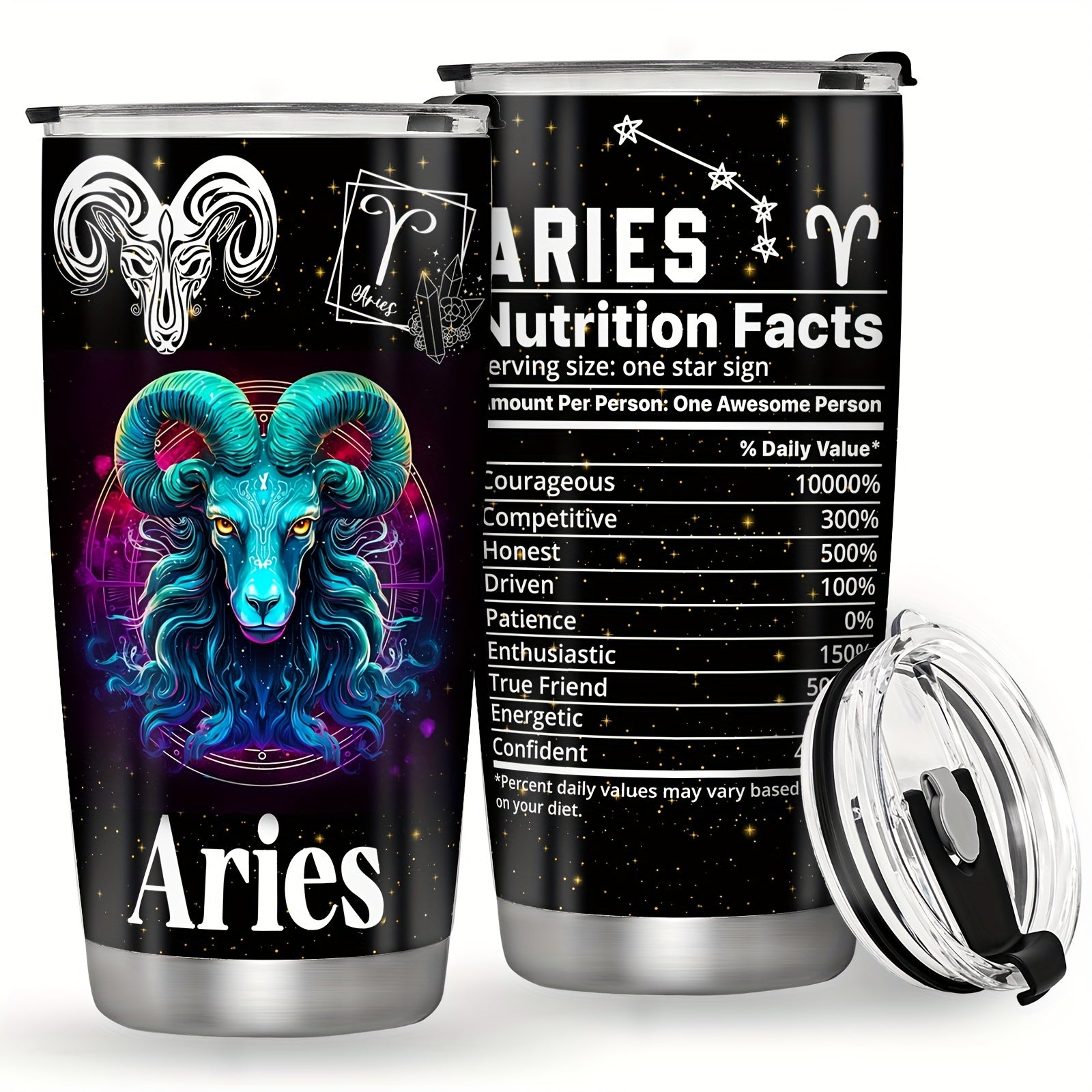 Stainless Steel Zodiac Mug Double Wall Insulated Astrology Gift