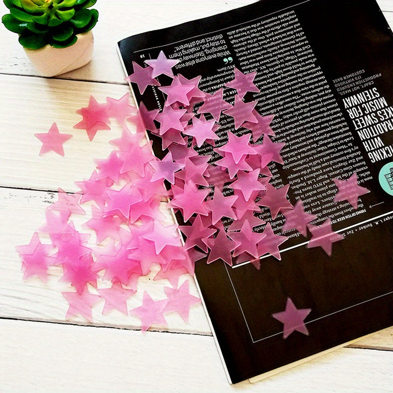 Glow-in-the-Dark Star Wall Stickers Reusable Self-Adhesive for Fantasy Rooms