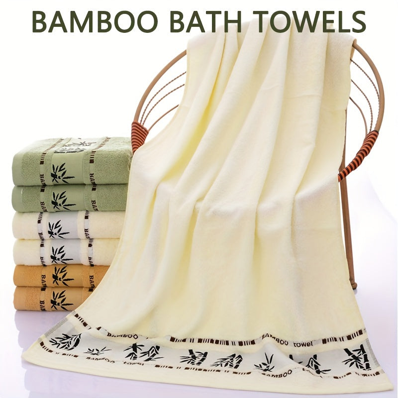 Bamboo Fiber Towel Set 9 Pieces Quick-Dry Embroidered Bath and Hand Towels