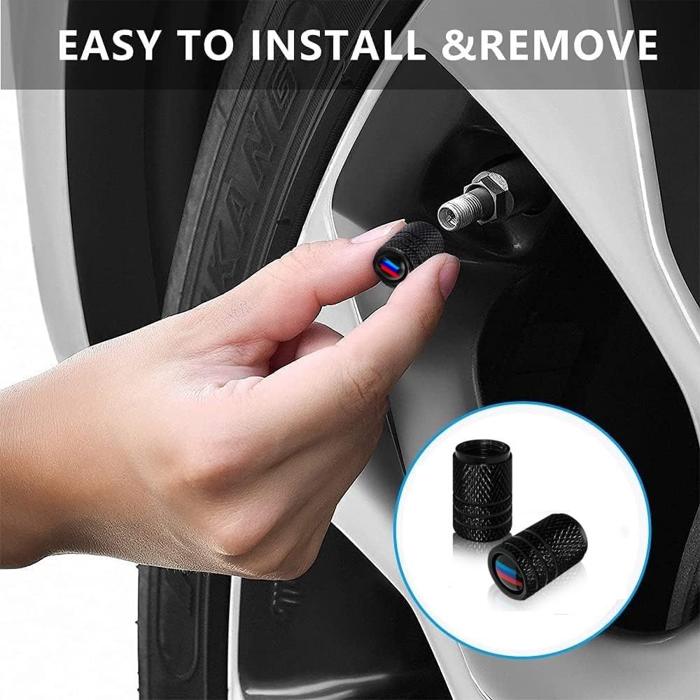 4 Pcs Aluminum Carbon Fiber Tire Valve Stem Caps Tri-Color For Cars