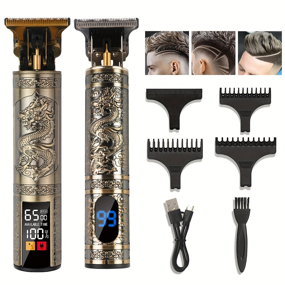 Cortapelos inalámbrico para hombres con recortadora de barba recargable y cuchilla T de espacio cero