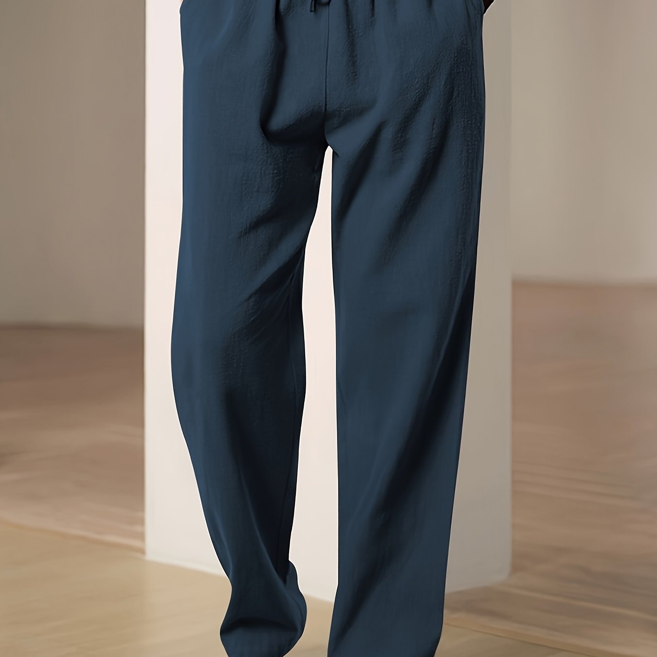 Pantalones deportivos casuales de algodón para hombre con bolsillos, corte holgado, estilo chino