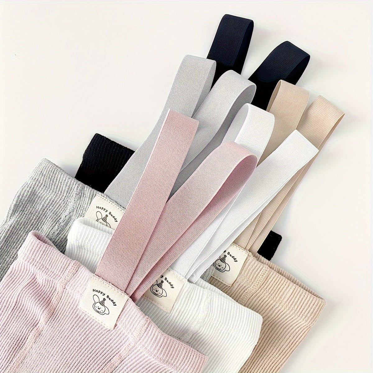 Baby Girls Solid Color Knit Pantyhose with Belt All-Season