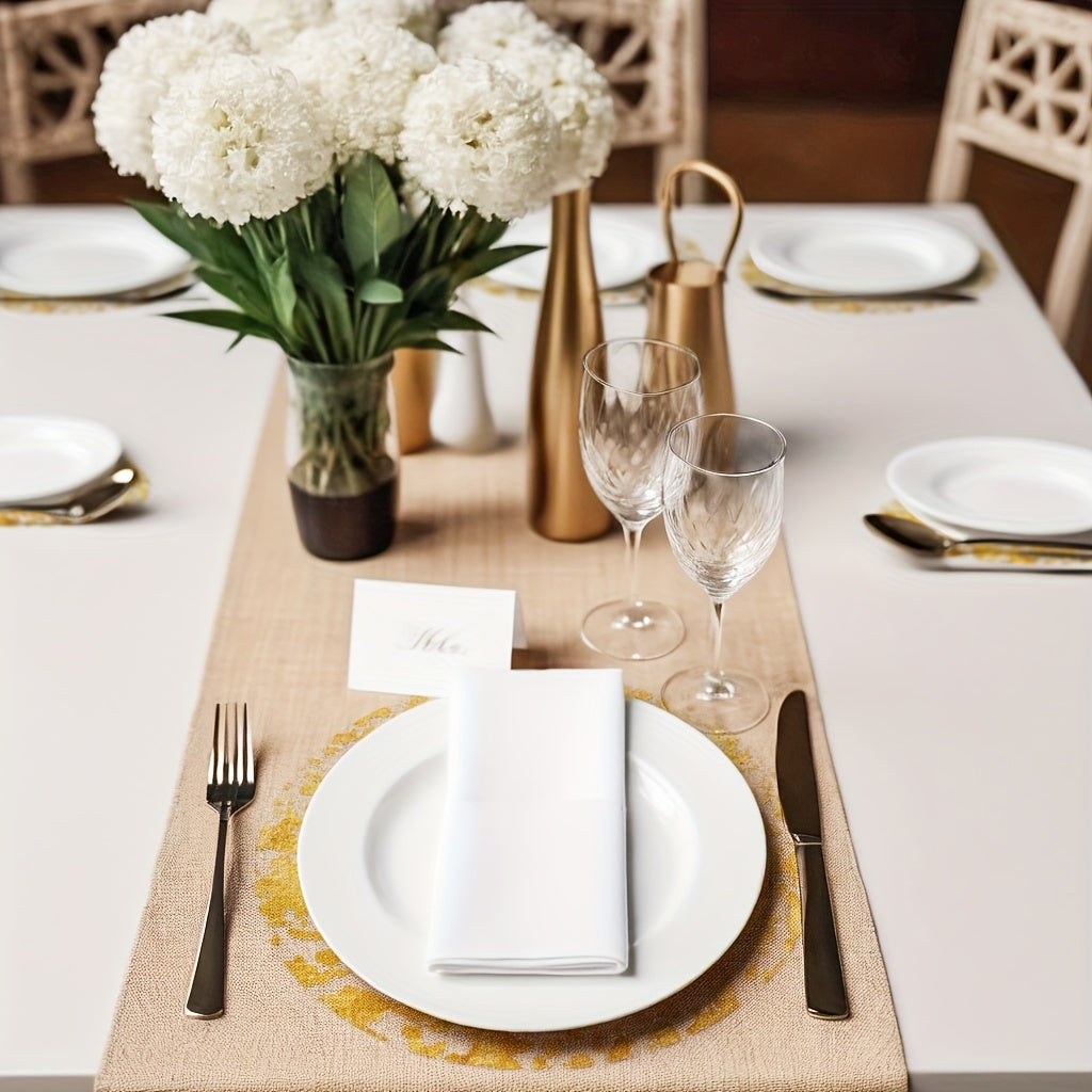 50 dona oltin folga bilan o'ralgan dumaloq stol matoqlar, to'ylar va uy bezaklari uchun