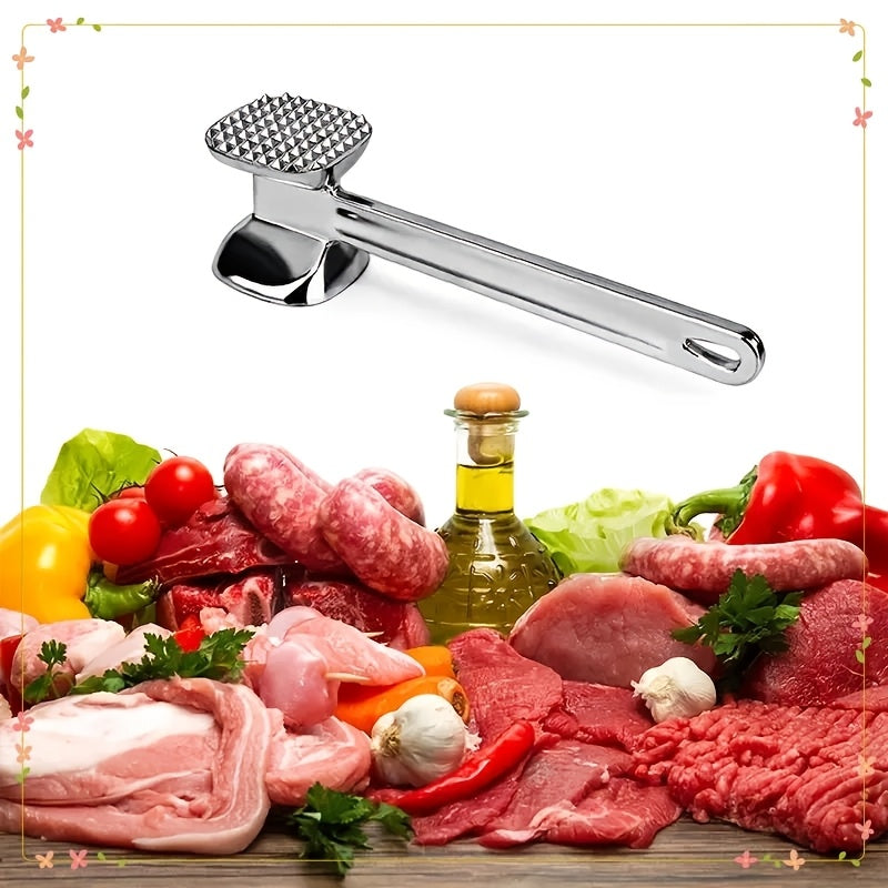Stainless Steel Meat Tenderizer Hammer for Home Use Dual-Sided Beating Tool