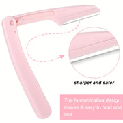 Women's Facial Shaver Set Light Beige Eyebrow Razor Peach Fuzz Remover