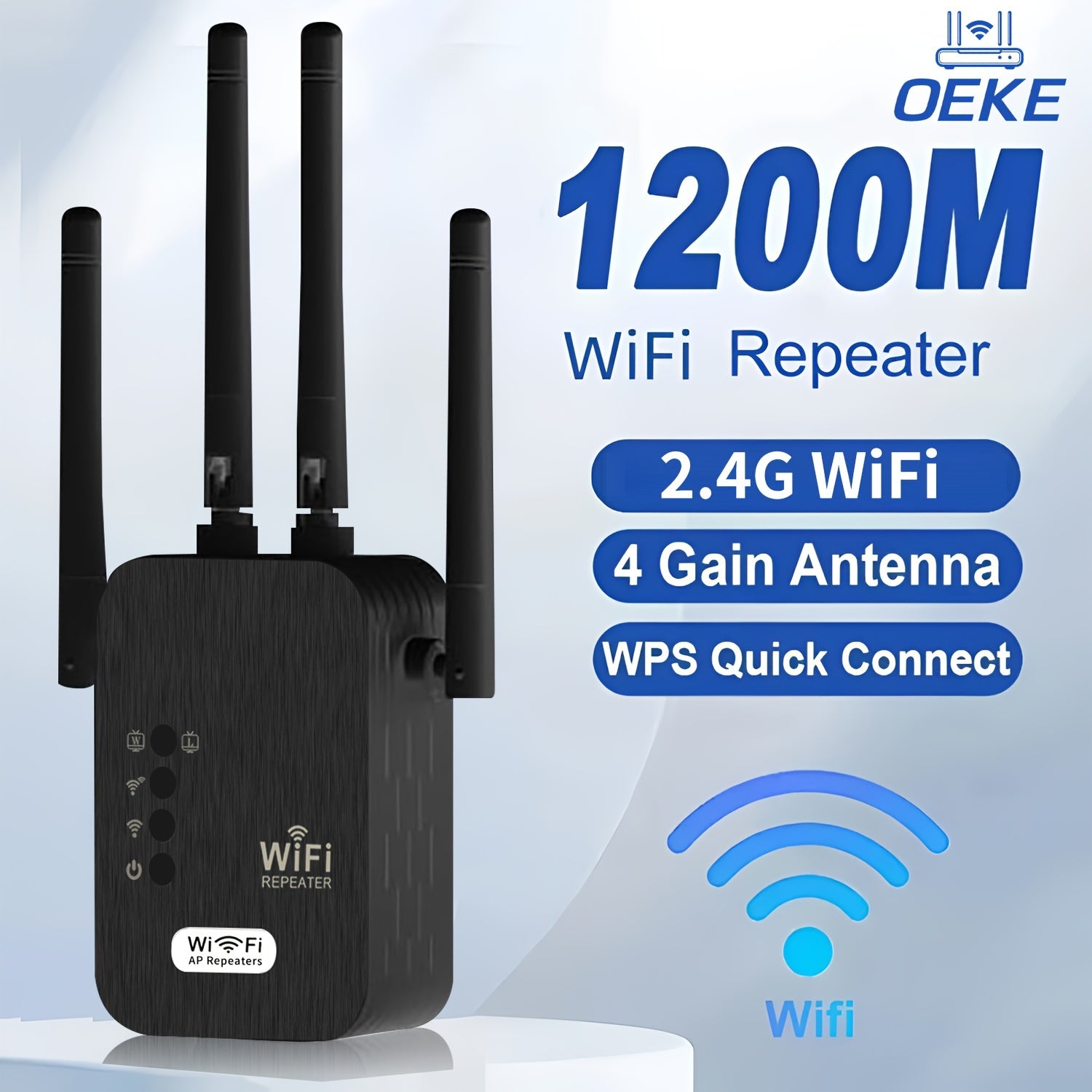 Wi-Fi Signal Booster Extends Coverage Up to 8500 Sq Ft Dual-Band 1200 Mbps for Multiple Devices
