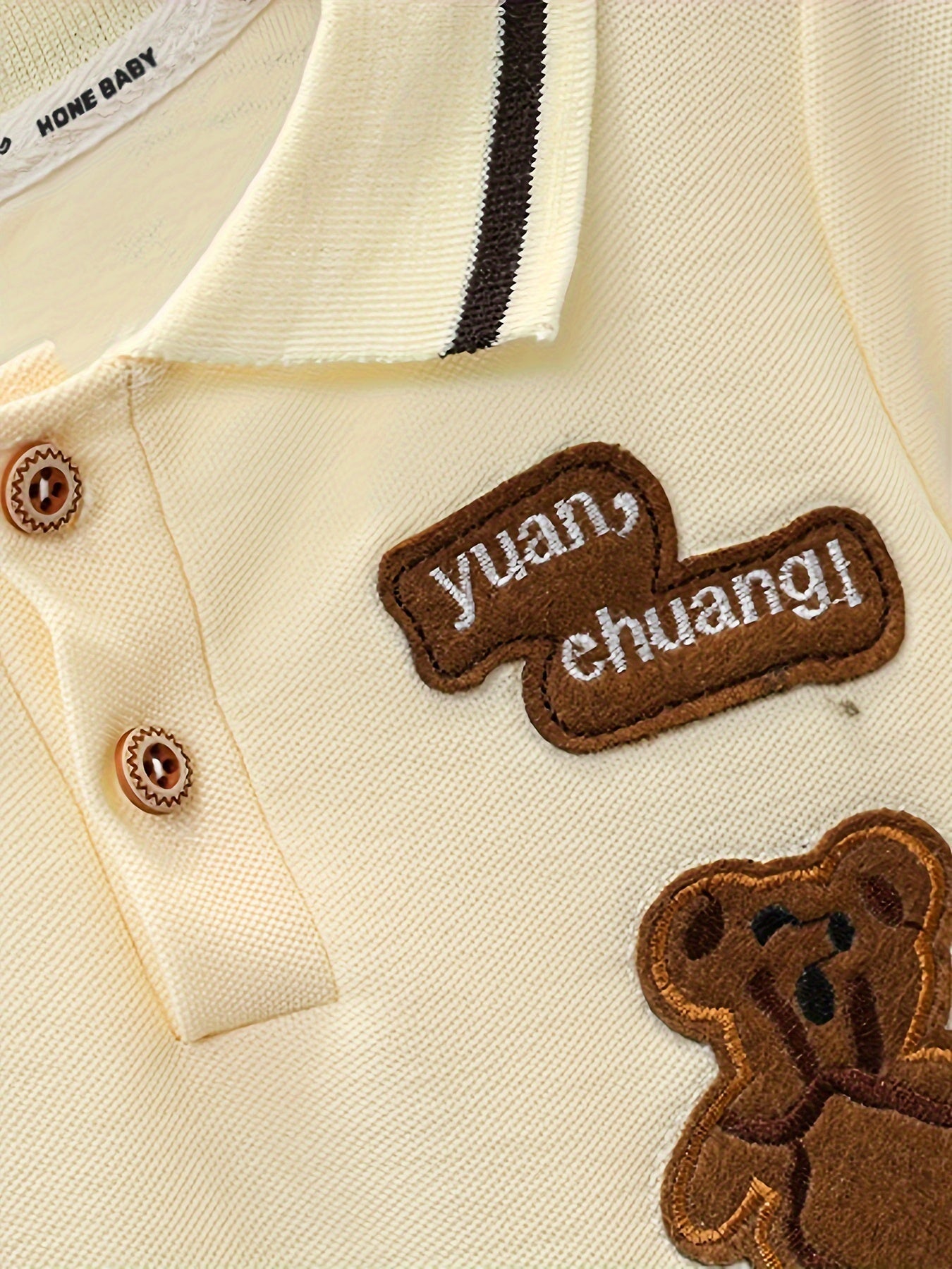 Милый летний комплект для младенцев-мальчиков с вышитым медвежонком, состоящий из футболки с коротким рукавом и шорт с карманами, идеально подходит для активного отдыха на улице.