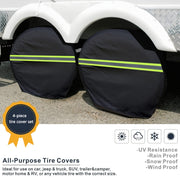 4PCS Car Tire Covers Reflective Strips High Visibility Tire Protection