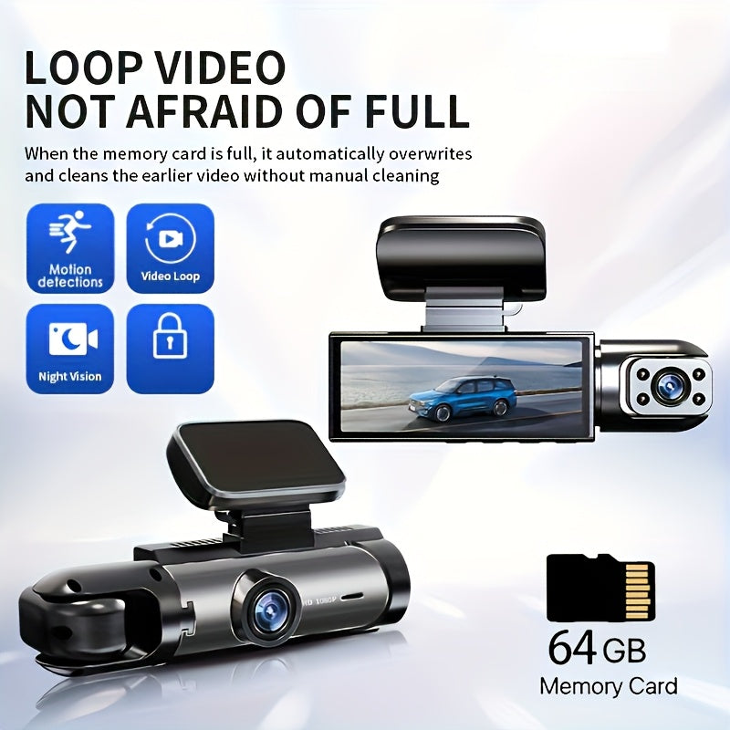 Car DVR Night Vision 1080P with F2.0 Lens Aluminum Casing 64GB Memory