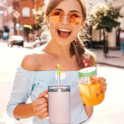 Silicone Straw Cap Reusable Dustproof Cover for 10mm Straws Party Gift